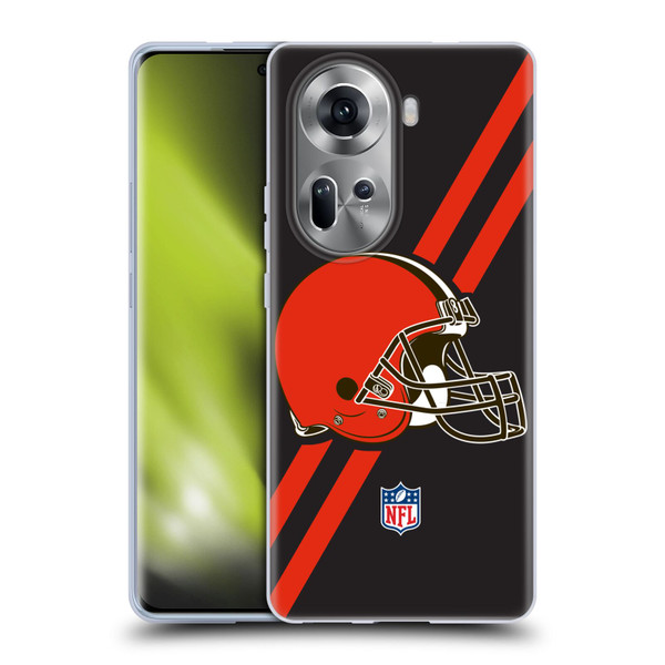 NFL Cleveland Browns Logo Stripes Soft Gel Case for OPPO Reno11