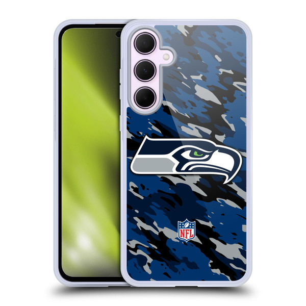 NFL Seattle Seahawks Logo Camou Soft Gel Case for Samsung Galaxy A35 5G