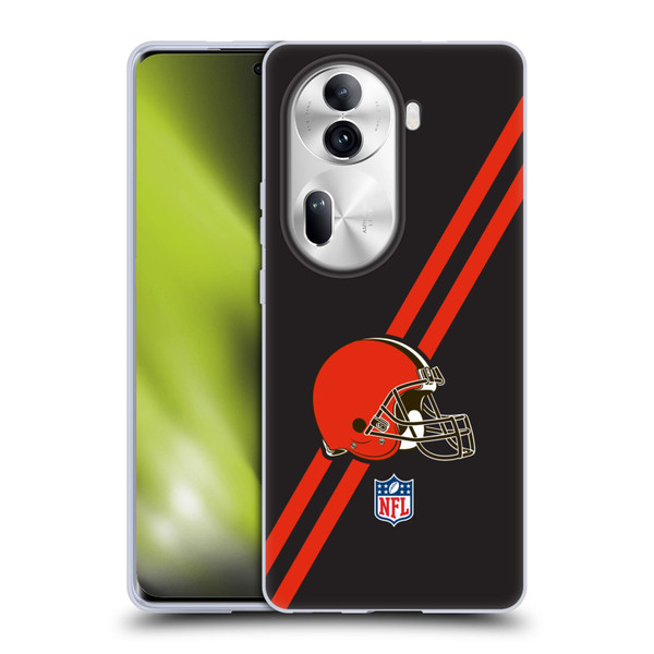 NFL Cleveland Browns Logo Stripes Soft Gel Case for OPPO Reno11 Pro