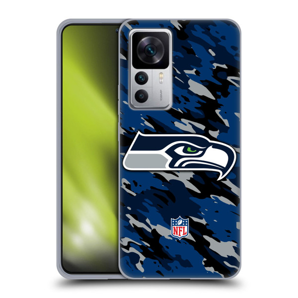 NFL Seattle Seahawks Logo Camou Soft Gel Case for Xiaomi 12T 5G / 12T Pro 5G / Redmi K50 Ultra 5G