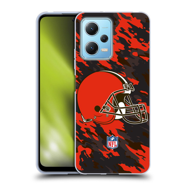 NFL Cleveland Browns Logo Camou Soft Gel Case for Xiaomi Redmi Note 12 5G