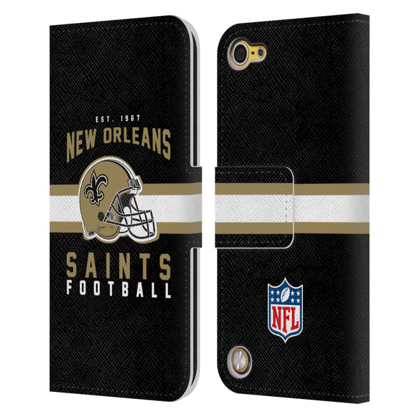 NFL New Orleans Saints Graphics Helmet Typography Leather Book Wallet Case Cover For Apple iPod Touch 5G 5th Gen