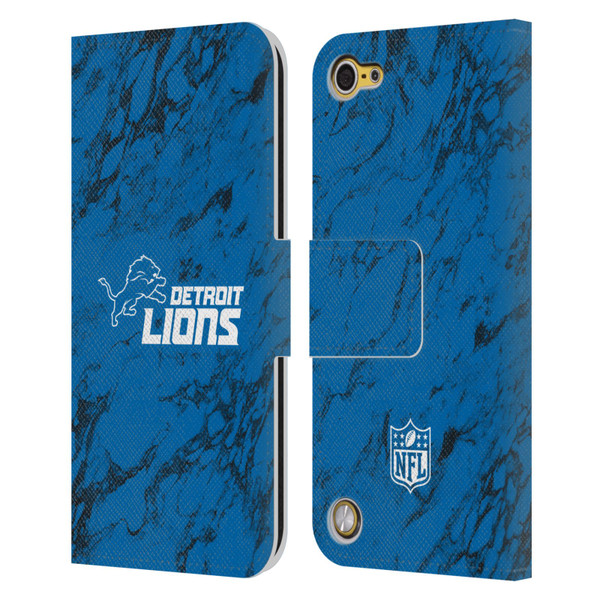 NFL Detroit Lions Graphics Coloured Marble Leather Book Wallet Case Cover For Apple iPod Touch 5G 5th Gen