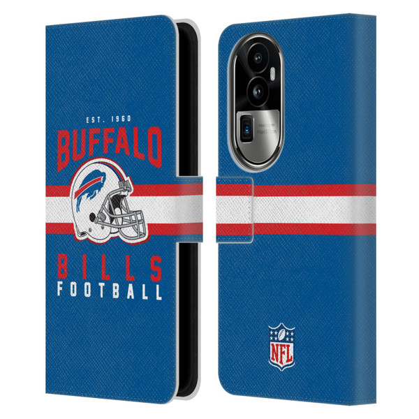 NFL Buffalo Bills Graphics Helmet Typography Leather Book Wallet Case Cover For OPPO Reno10 Pro+