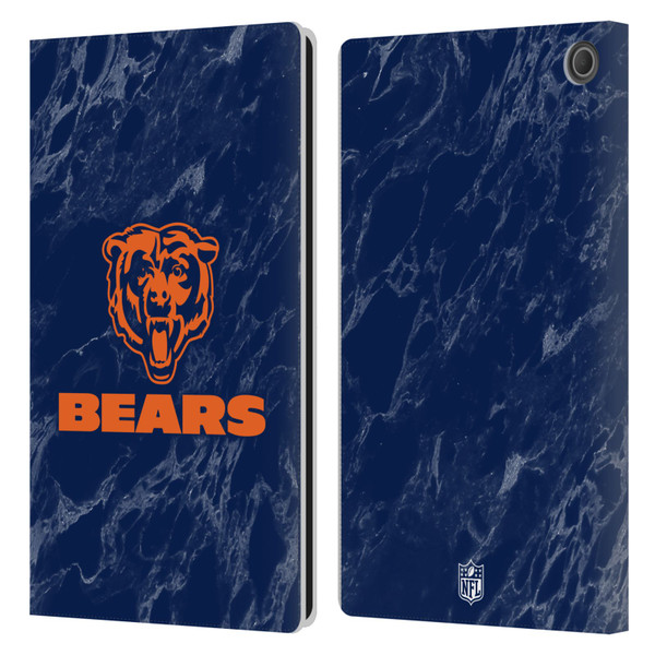 NFL Chicago Bears Graphics Coloured Marble Leather Book Wallet Case Cover For Amazon Fire Max 11 2023