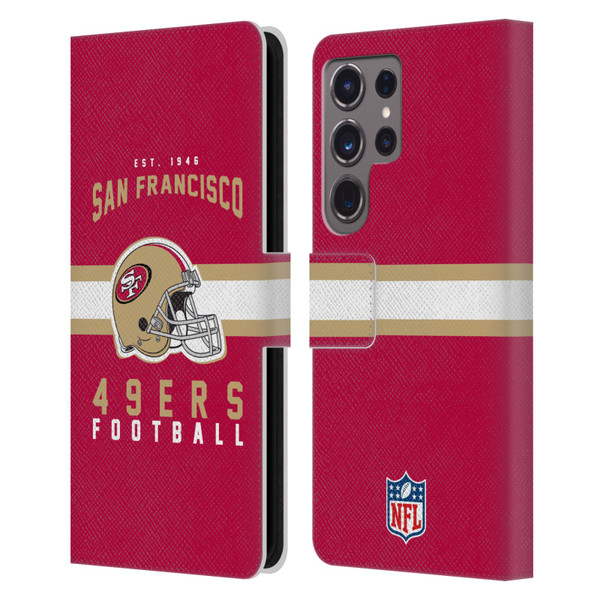 NFL San Francisco 49ers Graphics Helmet Typography Leather Book Wallet Case Cover For Samsung Galaxy S24 Ultra 5G