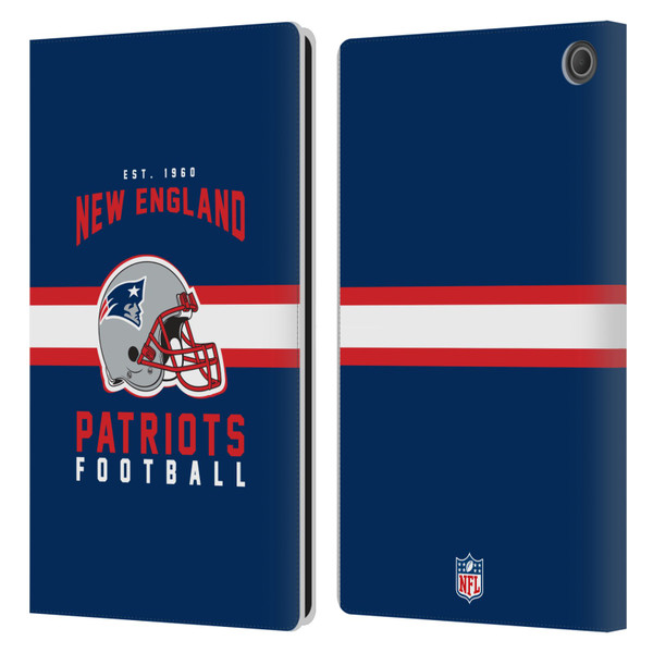 NFL New England Patriots Graphics Helmet Typography Leather Book Wallet Case Cover For Amazon Fire Max 11 2023