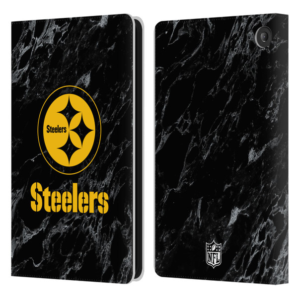 NFL Pittsburgh Steelers Graphics Coloured Marble Leather Book Wallet Case Cover For Amazon Fire 7 2022