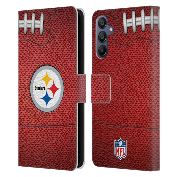 NFL Pittsburgh Steelers Graphics Football Leather Book Wallet Case Cover For Samsung Galaxy A15 NFL Pittsburgh Steelers Graphics Football Leather Book Wallet Case Cover For Samsung Galaxy A15