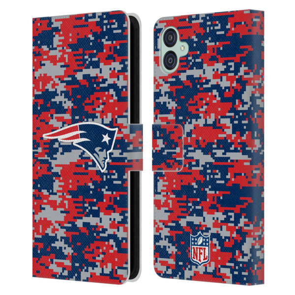 NFL New England Patriots Graphics Digital Camouflage Leather Book Wallet Case Cover For Samsung Galaxy M04 5G / A04e