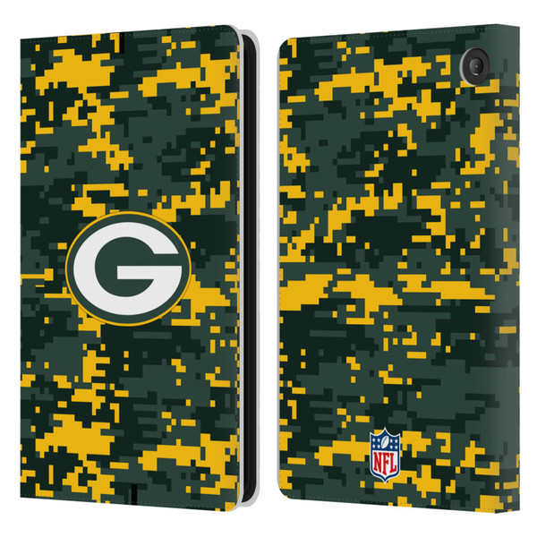 NFL Green Bay Packers Graphics Digital Camouflage Leather Book Wallet Case Cover For Amazon Fire 7 2022