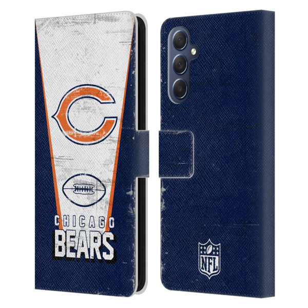 NFL Chicago Bears Logo Art Banner Leather Book Wallet Case Cover For Samsung Galaxy M54 5G