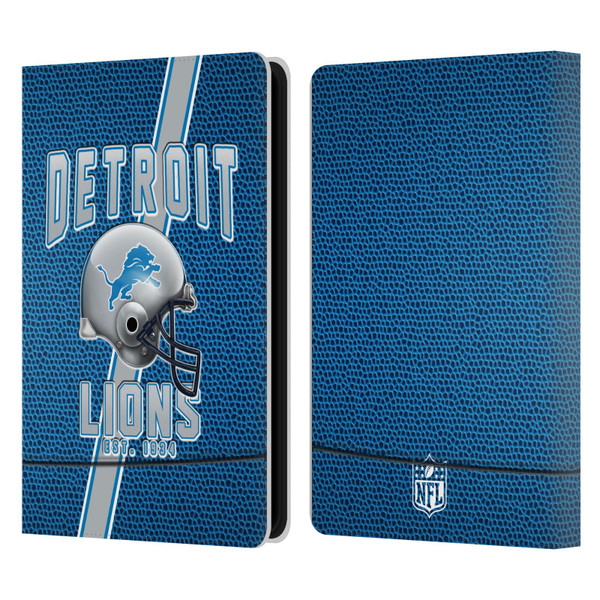 NFL Detroit Lions Logo Art Football Stripes Leather Book Wallet Case Cover For Amazon Kindle Paperwhite 5 (2021)