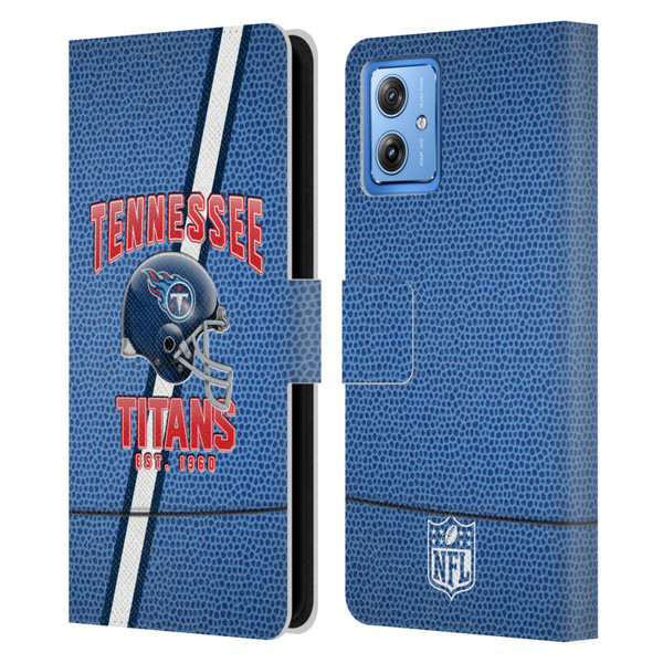 NFL Tennessee Titans Logo Art Football Stripes Leather Book Wallet Case Cover For Motorola Moto G54 5G