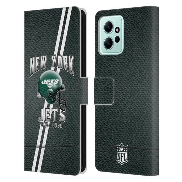 NFL New York Jets Logo Art Football Stripes Leather Book Wallet Case Cover For Xiaomi Redmi 12