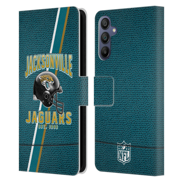 NFL Jacksonville Jaguars Logo Art Football Stripes Leather Book Wallet Case Cover For Samsung Galaxy A15