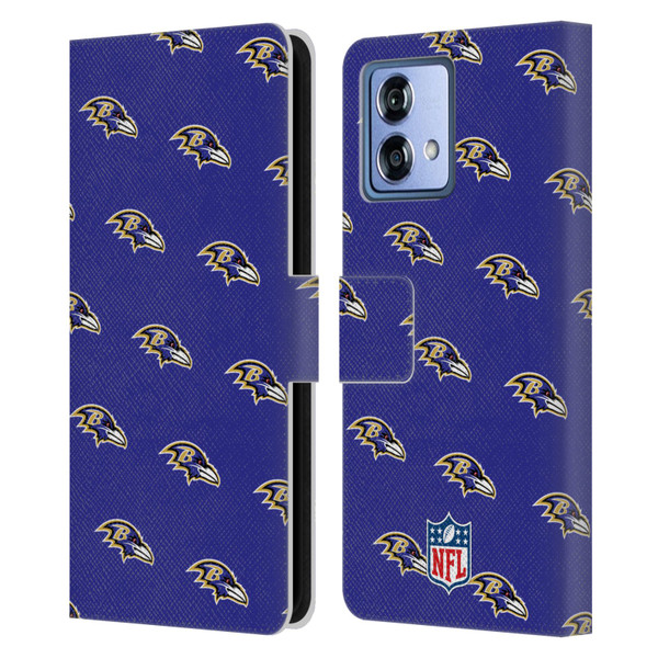 NFL Baltimore Ravens Artwork Patterns Leather Book Wallet Case Cover For Motorola Moto G84 5G