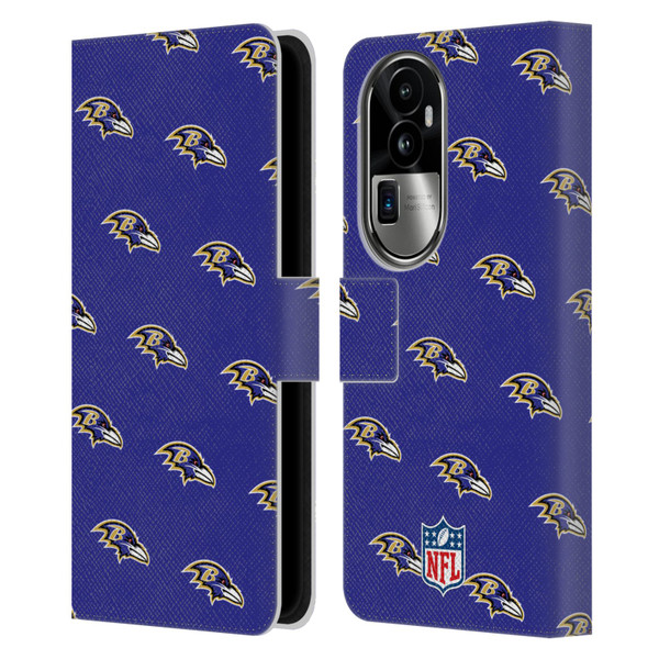 NFL Baltimore Ravens Artwork Patterns Leather Book Wallet Case Cover For OPPO Reno10 Pro+
