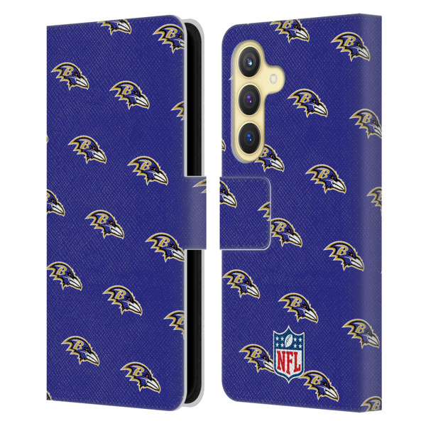 NFL Baltimore Ravens Artwork Patterns Leather Book Wallet Case Cover For Samsung Galaxy S24 5G