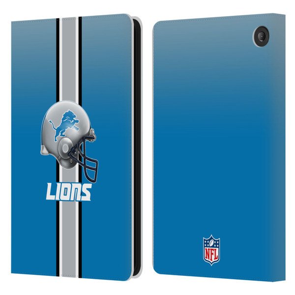NFL Detroit Lions Logo Helmet Leather Book Wallet Case Cover For Amazon Fire 7 2022