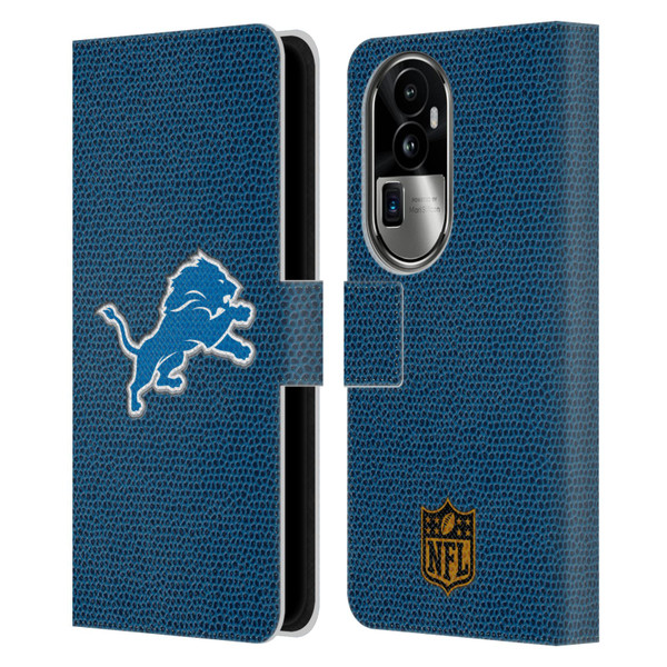 NFL Detroit Lions Logo Football Leather Book Wallet Case Cover For OPPO Reno10 Pro+