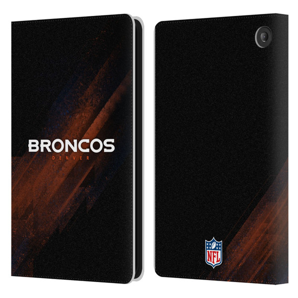 NFL Denver Broncos Logo Blur Leather Book Wallet Case Cover For Amazon Fire 7 2022