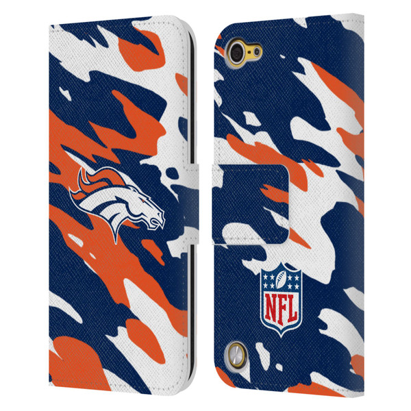 NFL Denver Broncos Logo Camou Leather Book Wallet Case Cover For Apple iPod Touch 5G 5th Gen