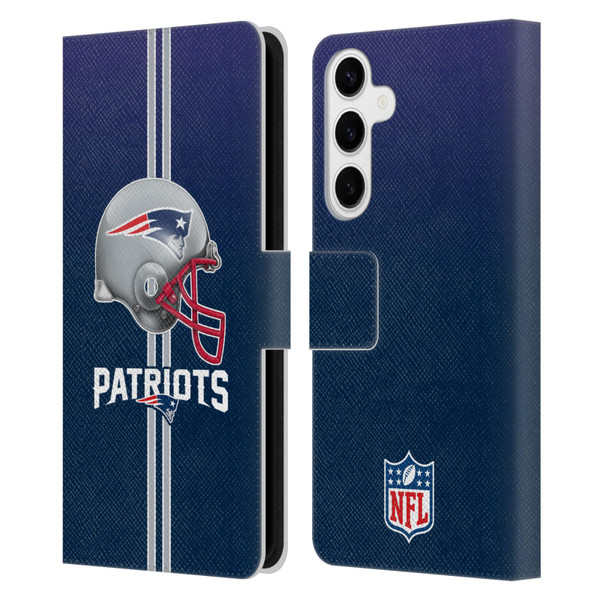 NFL New England Patriots Logo Helmet Leather Book Wallet Case Cover For Samsung Galaxy S24+ 5G NFL New England Patriots Logo Helmet Leather Book Wallet Case Cover For Samsung Galaxy S24+ 5G