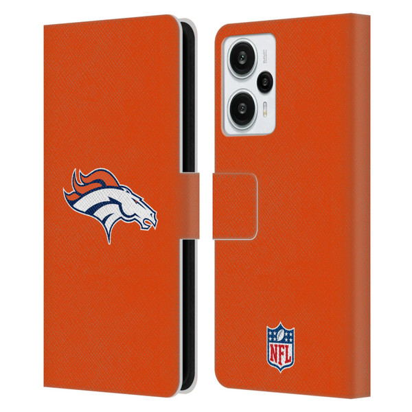 NFL Denver Broncos Logo Plain Leather Book Wallet Case Cover For Xiaomi Redmi Note 12T