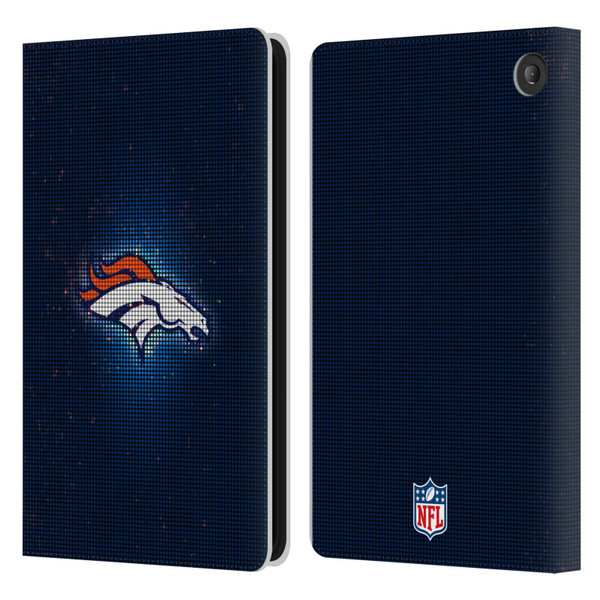 NFL Denver Broncos Artwork LED Leather Book Wallet Case Cover For Amazon Fire 7 2022