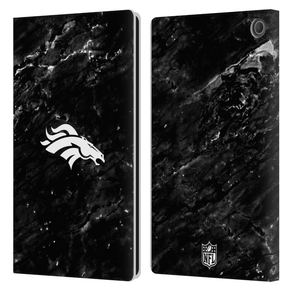 NFL Denver Broncos Artwork Marble Leather Book Wallet Case Cover For Amazon Fire Max 11 2023
