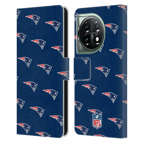 NFL New England Patriots Artwork Patterns Leather Book Wallet Case Cover For OnePlus 11 5G