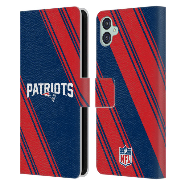 NFL New England Patriots Artwork Stripes Leather Book Wallet Case Cover For Samsung Galaxy M04 5G / A04e