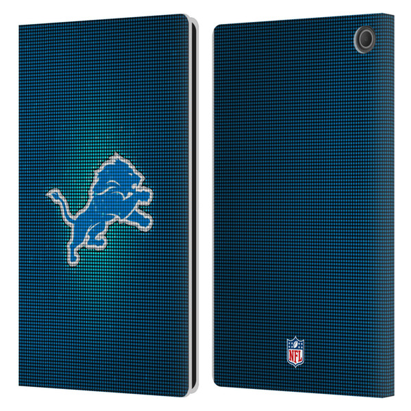 NFL Detroit Lions Artwork LED Leather Book Wallet Case Cover For Amazon Fire Max 11 2023