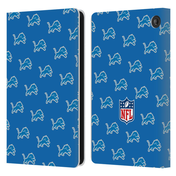 NFL Detroit Lions Artwork Patterns Leather Book Wallet Case Cover For Amazon Fire 7 2022