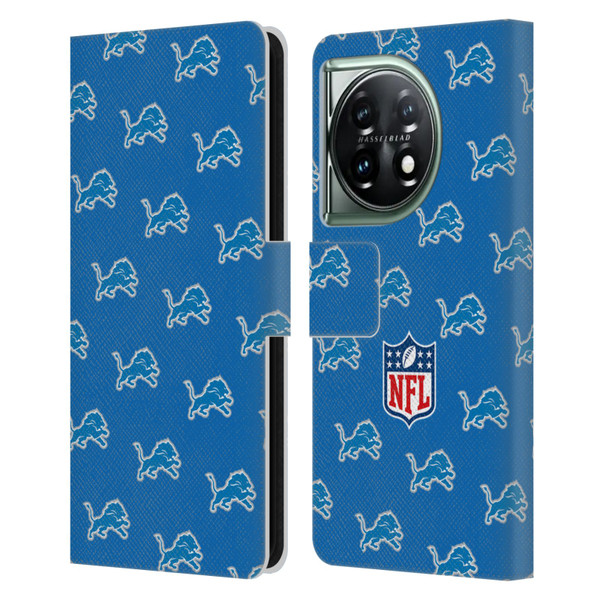 NFL Detroit Lions Artwork Patterns Leather Book Wallet Case Cover For OnePlus 11 5G