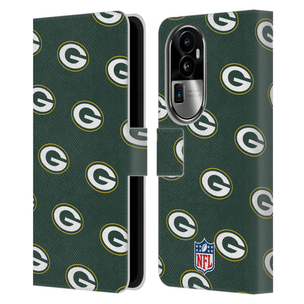 NFL Green Bay Packers Artwork Patterns Leather Book Wallet Case Cover For OPPO Reno10 Pro+