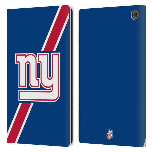 NFL New York Giants Logo Stripes Leather Book Wallet Case Cover For Amazon Fire Max 11 2023