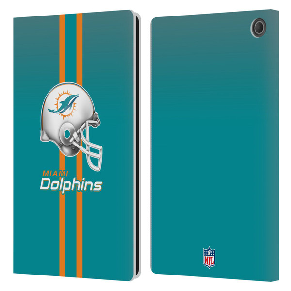 NFL Miami Dolphins Logo Helmet Leather Book Wallet Case Cover For Amazon Fire Max 11 2023