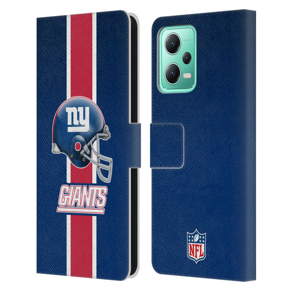 NFL New York Giants Logo Helmet Leather Book Wallet Case Cover For Xiaomi Redmi Note 12 5G
