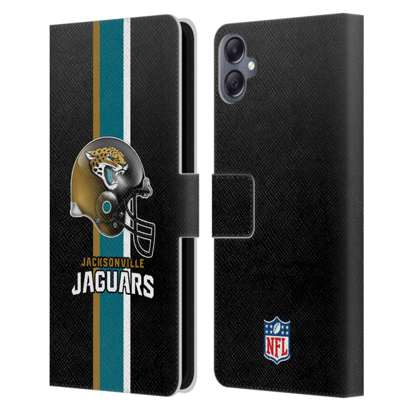 NFL Jacksonville Jaguars Logo Helmet Leather Book Wallet Case Cover For Samsung Galaxy A05