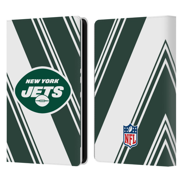 NFL New York Jets Artwork Stripes Leather Book Wallet Case Cover For Amazon Kindle Paperwhite 5 (2021)