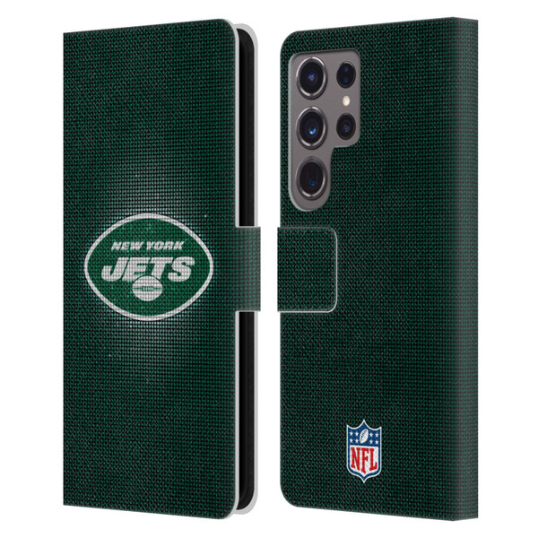 NFL New York Jets Artwork LED Leather Book Wallet Case Cover For Samsung Galaxy S24 Ultra 5G