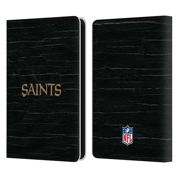 NFL New Orleans Saints Logo Distressed Look Leather Book Wallet Case Cover For Amazon Kindle 11th Gen 6in 2022