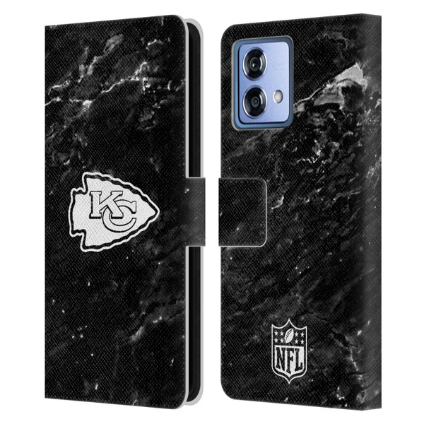 NFL Kansas City Chiefs Artwork Marble Leather Book Wallet Case Cover For Motorola Moto G84 5G