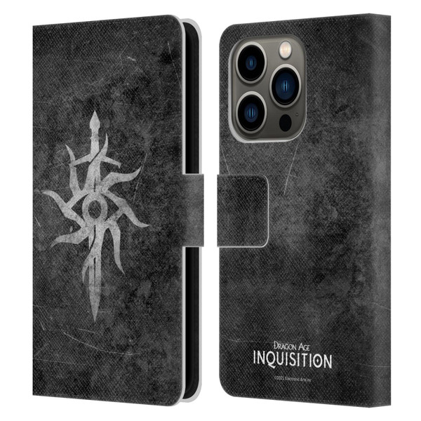 EA Bioware Dragon Age Inquisition Graphics Distressed Symbol Leather Book Wallet Case Cover For Apple iPhone 14 Pro