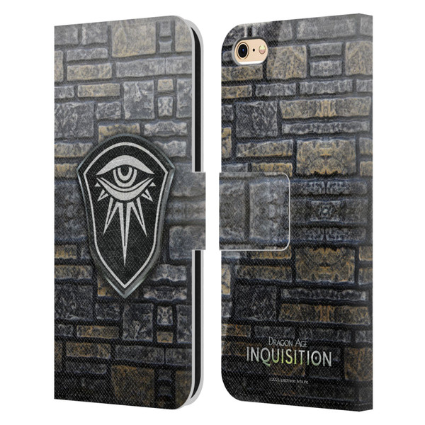 EA Bioware Dragon Age Inquisition Graphics Distressed Crest Leather Book Wallet Case Cover For Apple iPhone 6 / iPhone 6s