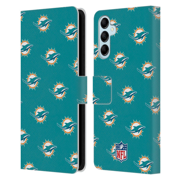 NFL Miami Dolphins Artwork Patterns Leather Book Wallet Case Cover For Samsung Galaxy M14 5G