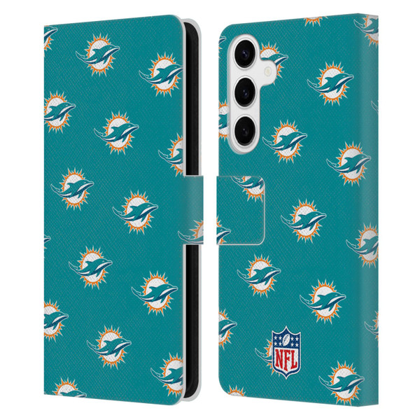 NFL Miami Dolphins Artwork Patterns Leather Book Wallet Case Cover For Samsung Galaxy S24+ 5G