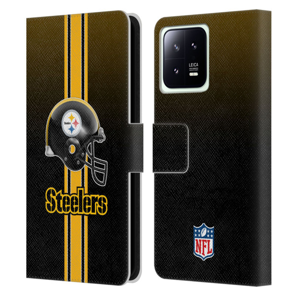 NFL Pittsburgh Steelers Logo Helmet Leather Book Wallet Case Cover For Xiaomi 13 5G
